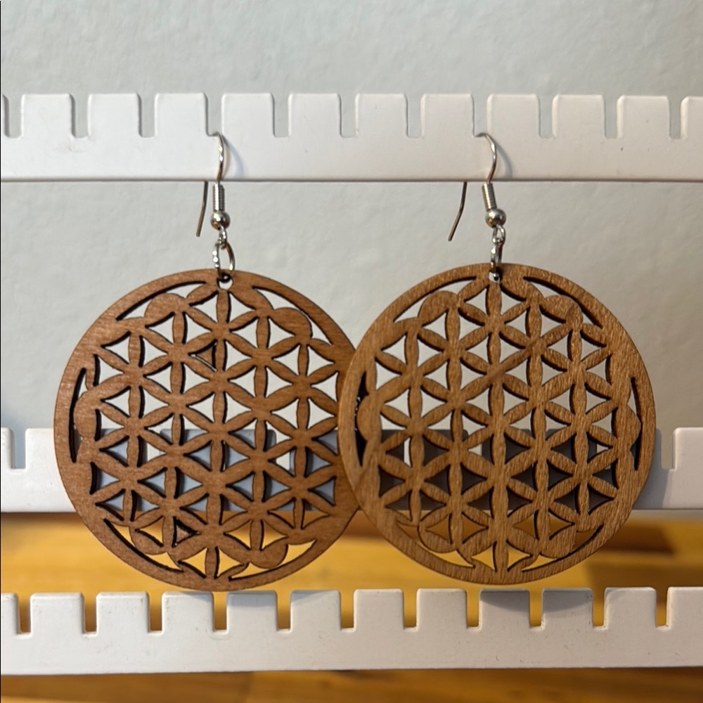 Geometric Wooden Earrings